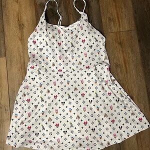 White Dress with Colorful Pattern